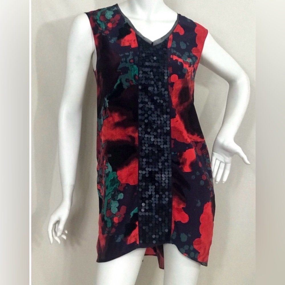 Sequinned tunic dress high/low hemline